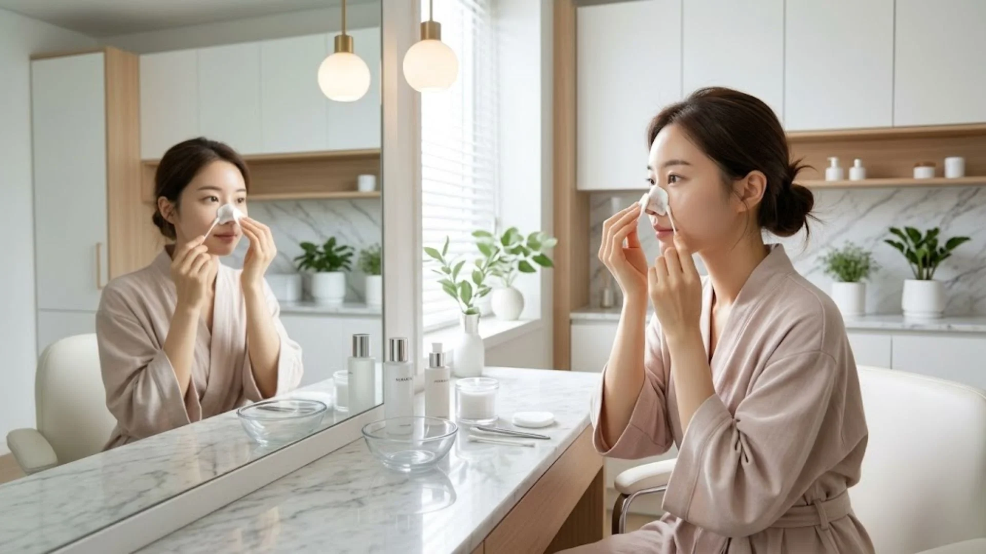 뜯어내는 코팩 대신 화장솜과 피지연화제로 부드럽게 블랙헤드 없애는법