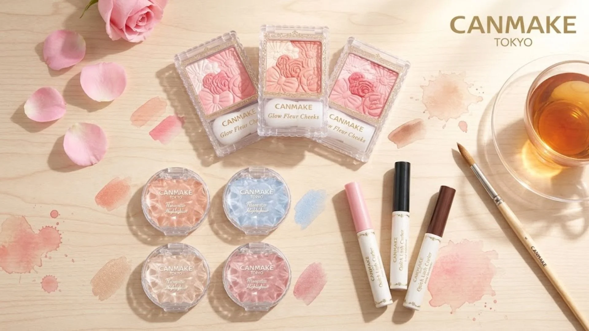 매일 아침 수채화 메이크업을 완성해 주는 예쁜 디자인의 일본 캔메이크 블러셔