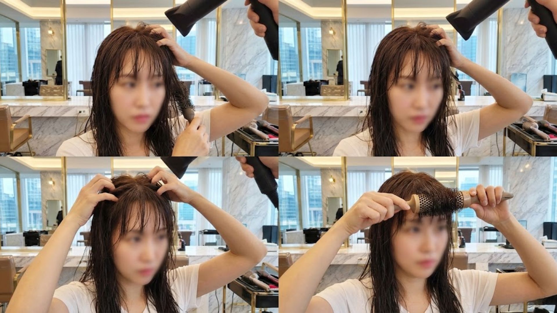 모류교정펌 효과를 오래 유지하는 교차 드라이 방법