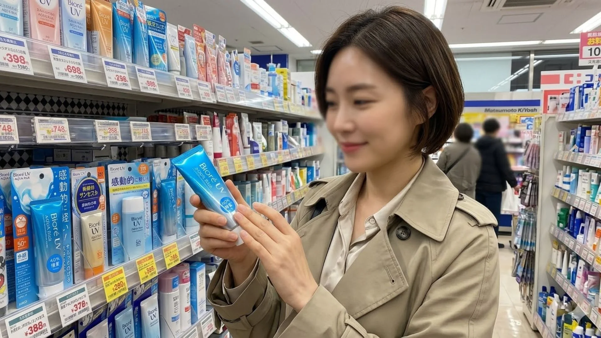 일본 선크림 추천 - 백탁 없이 물처럼 투명하게 스며드는 촉촉한 수분 젤 텍스처