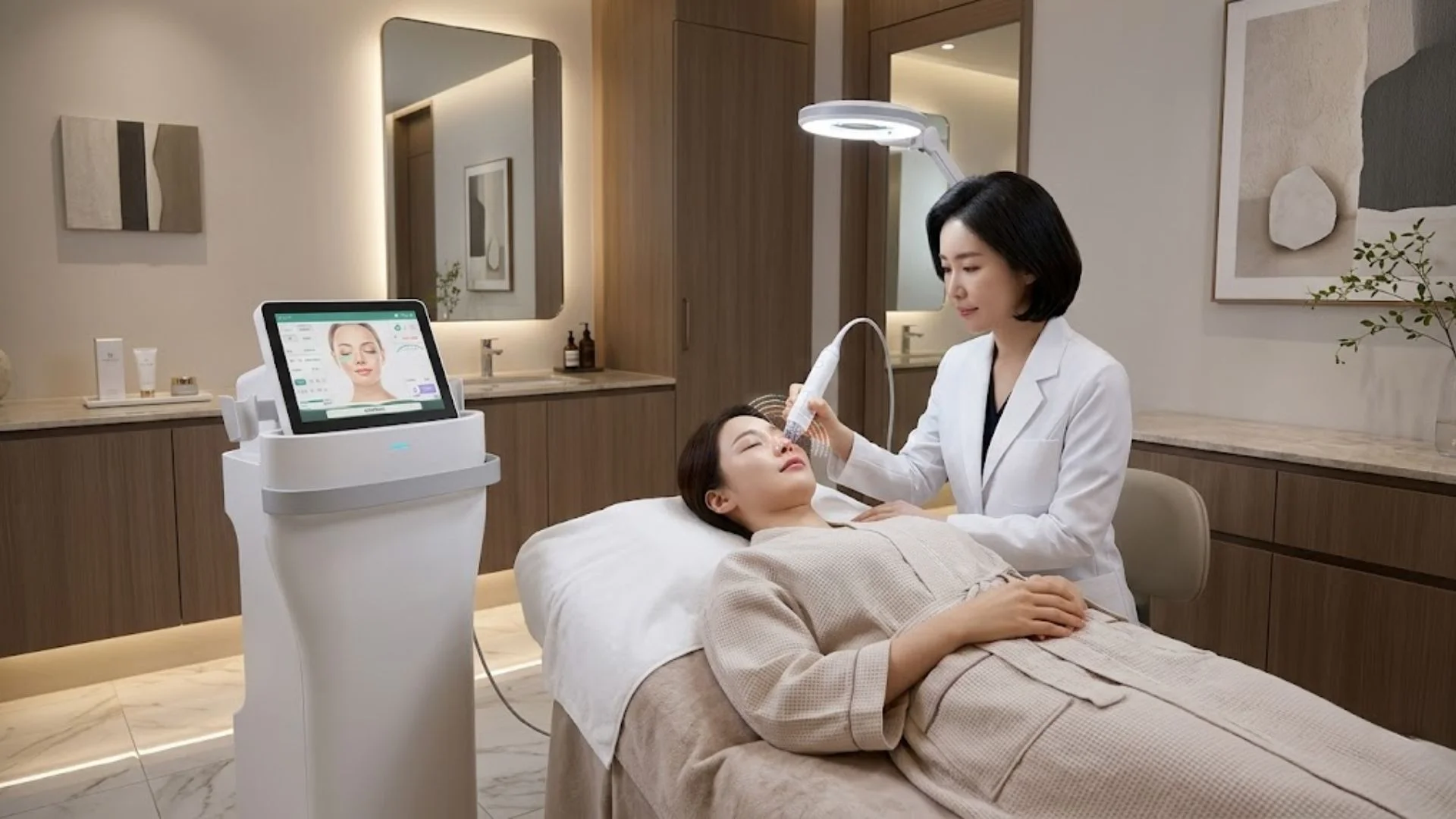 피지가 빠져나간 모공을 고주파 열로 쫀쫀하게 쪼여주는 포텐자후기 및 관리 모습